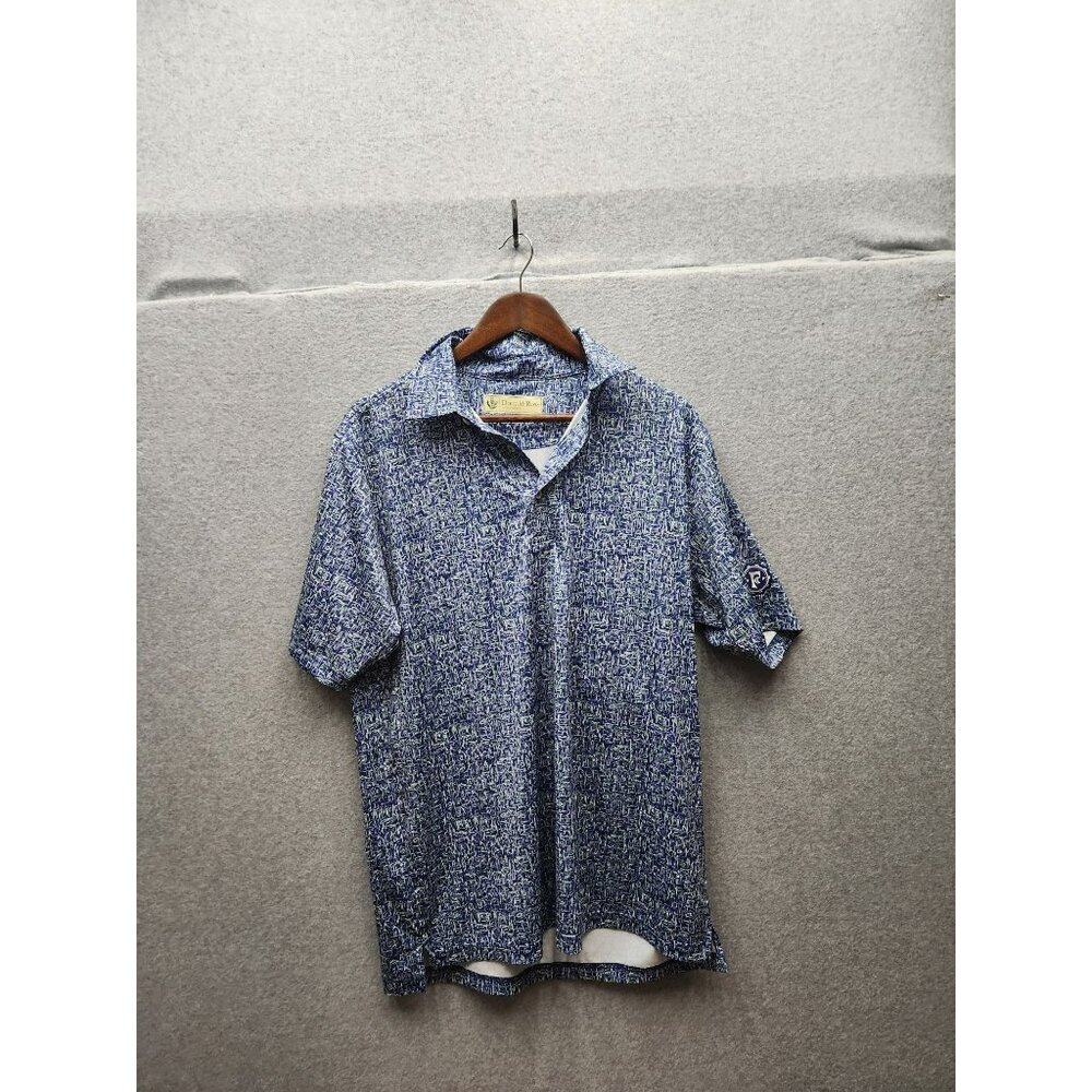 Donald Ross‎ Sportswear Mens Blue Abstract Print Polo Shirt Size M